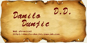 Danilo Dunjić vizit kartica